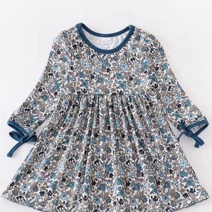 Blue Floral Print Dress